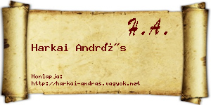 Harkai András névjegykártya